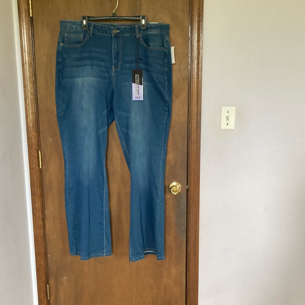 YMI high rise flare jean blue hyper denim ultimate stretch casual boho 3X jr
